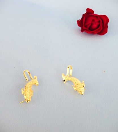 Gold Finish Dragon Ear Cuff Earrings for Women
