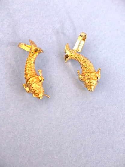 Gold Finish Dragon Ear Cuff Earrings for Women