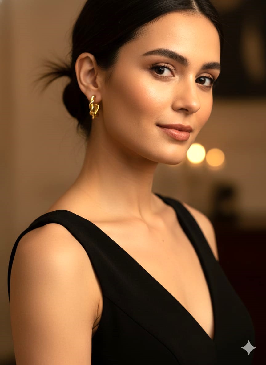 Gold Twisted Hoop Earrings in Brass | Classic Rope Design Hoops by RavJyoti