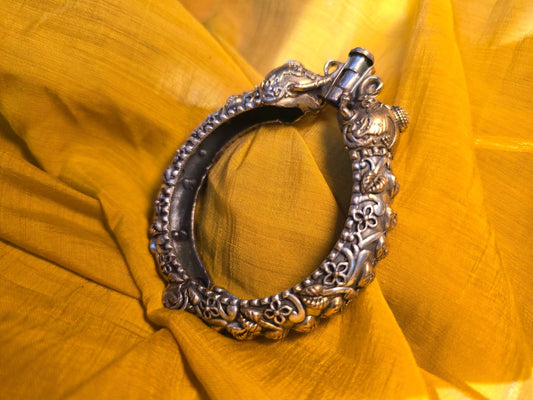 Handcrafted Dual Tone Elephant Kada Pair