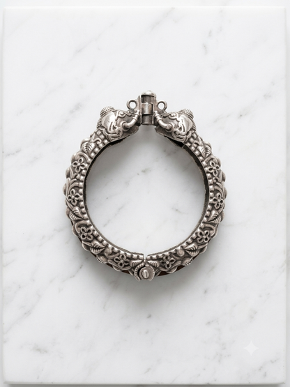Handcrafted Traditional Oxidized Elephant Kada ( in pair)
