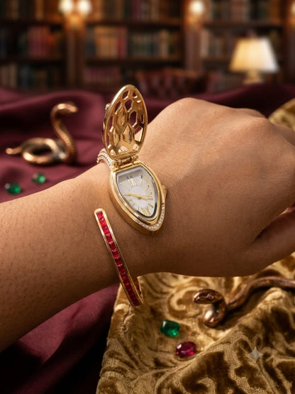 Luxury Gold-Tone Oval Bracelet Watch