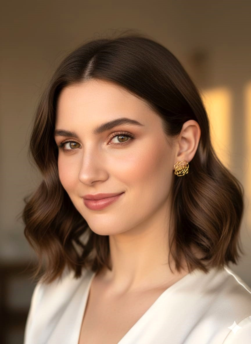 Minimal Gold Rose Stud Earrings for Women | Elegant Brass Floral Daily Wear Earrings