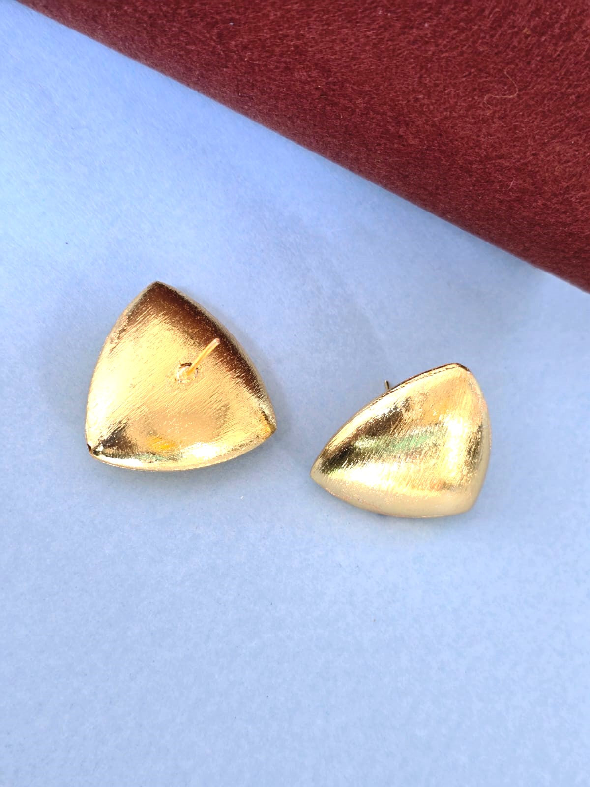 Minimal Gold-Finish Brass Stud Earrings | Everyday Statement Earrings for Women