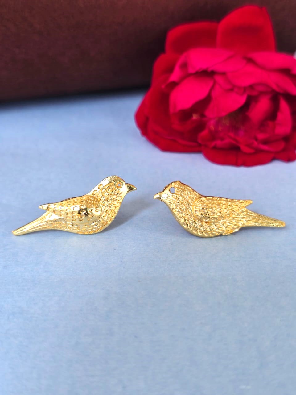 Minimal Gold-Finish Brass Stud Earrings | Everyday Earrings for Women – RavJyoti