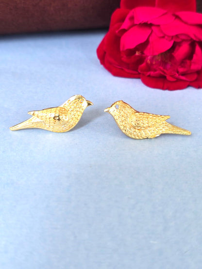 Minimal Gold-Finish Brass Stud Earrings | Everyday Earrings for Women – RavJyoti