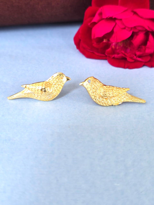 Minimal Gold-Finish Brass Stud Earrings | Everyday Earrings for Women – RavJyoti