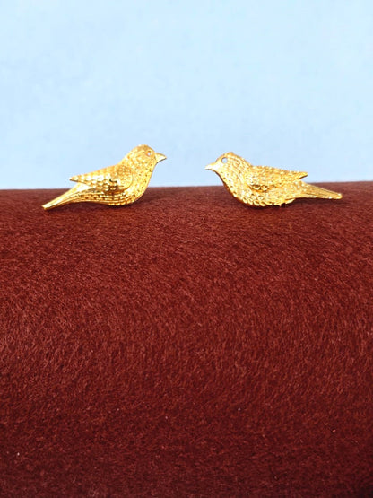 Minimal Gold-Finish Brass Stud Earrings | Everyday Earrings for Women – RavJyoti