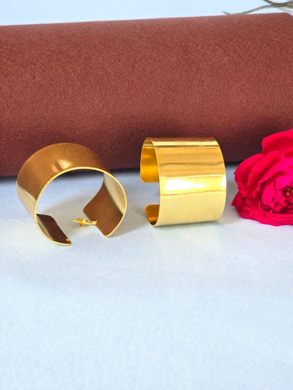 Minimal Gold-Finish Stud Earrings | Modern Statement Earrings for Women