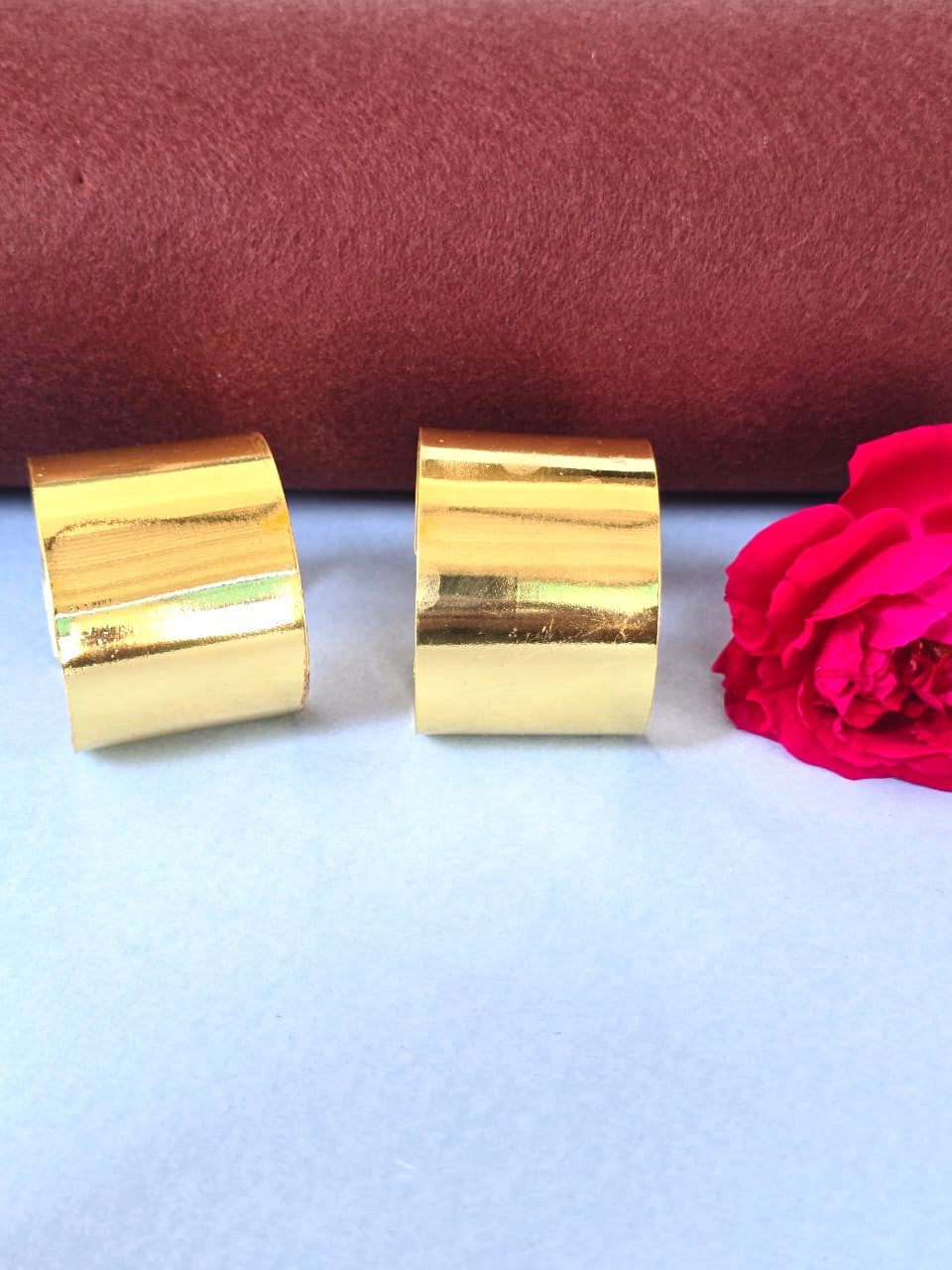 Minimal Gold-Finish Stud Earrings | Modern Statement Earrings for Women