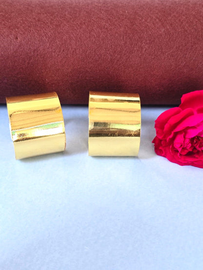 Minimal Gold-Finish Stud Earrings | Modern Statement Earrings for Women