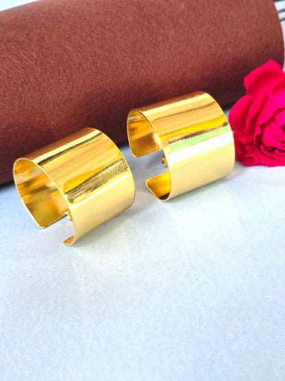 Minimal Gold-Finish Stud Earrings | Modern Statement Earrings for Women