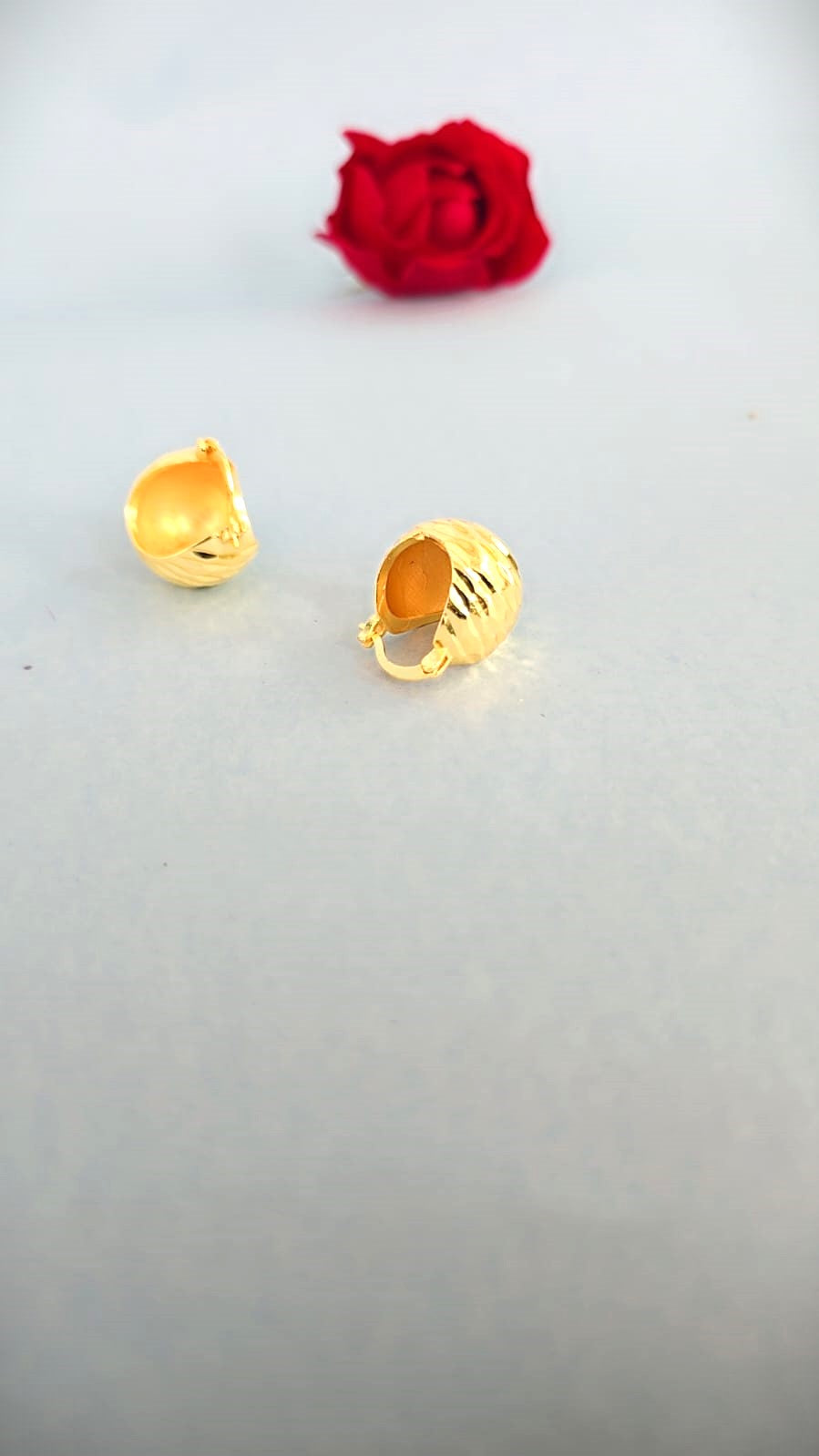 Minimal Gold Finish Textured Hoop Earrings for Women