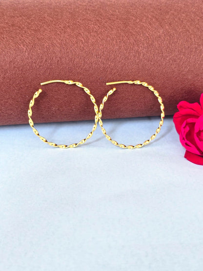 Minimal Twisted Gold Stud Earrings in Brass,  Elegant Everyday Studs for Women