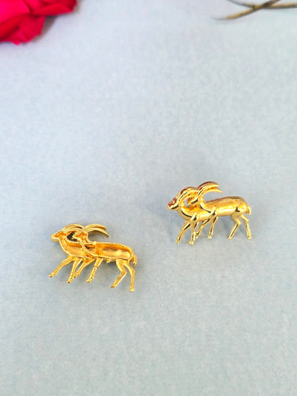 Minimalist Gold Finish Modern Stud Earrings | Elegant Everyday Wear Earrings