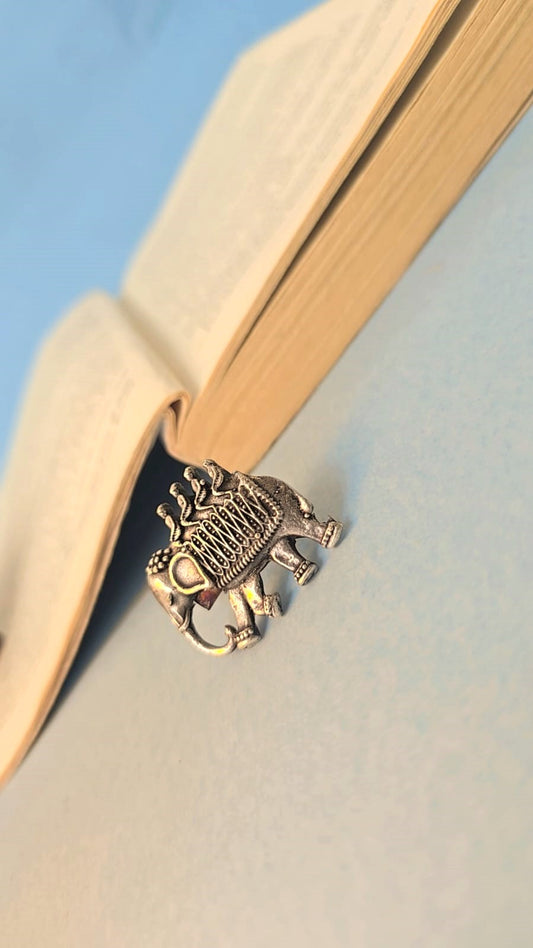 Oxidized Silver Elephant Ring for Women
