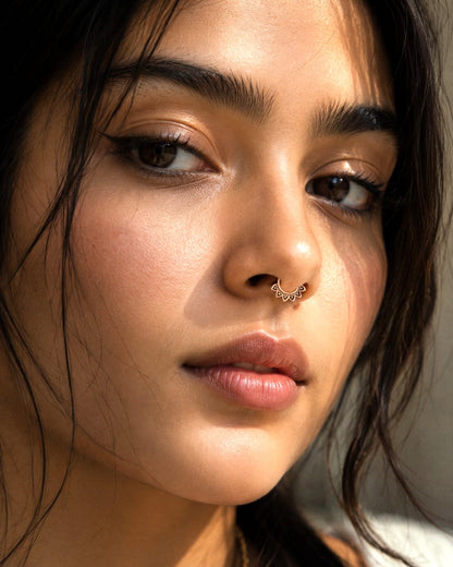 Oxidized Floral Septum Nose Ring