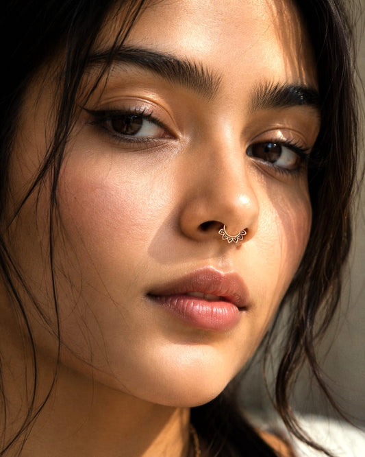 Oxidized Floral Septum Nose Ring