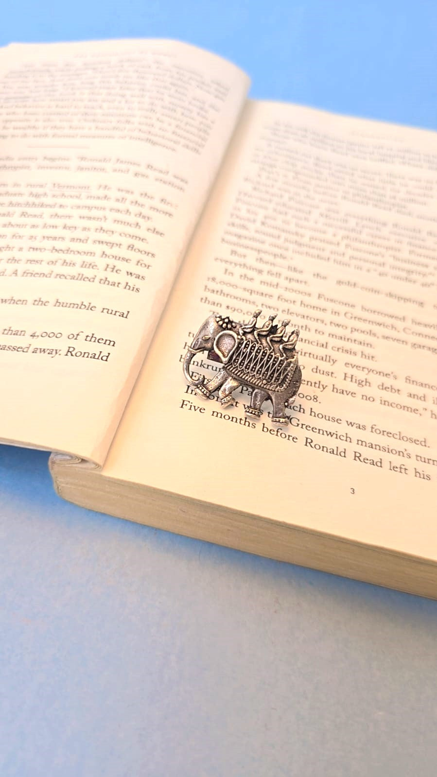 Oxidized Silver Elephant Ring for Women