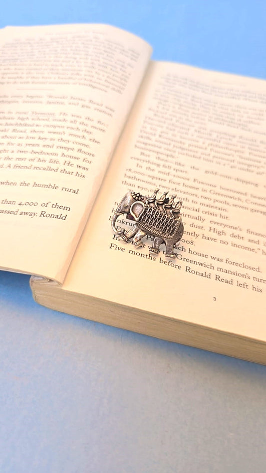 Oxidized Silver Elephant Ring for Women