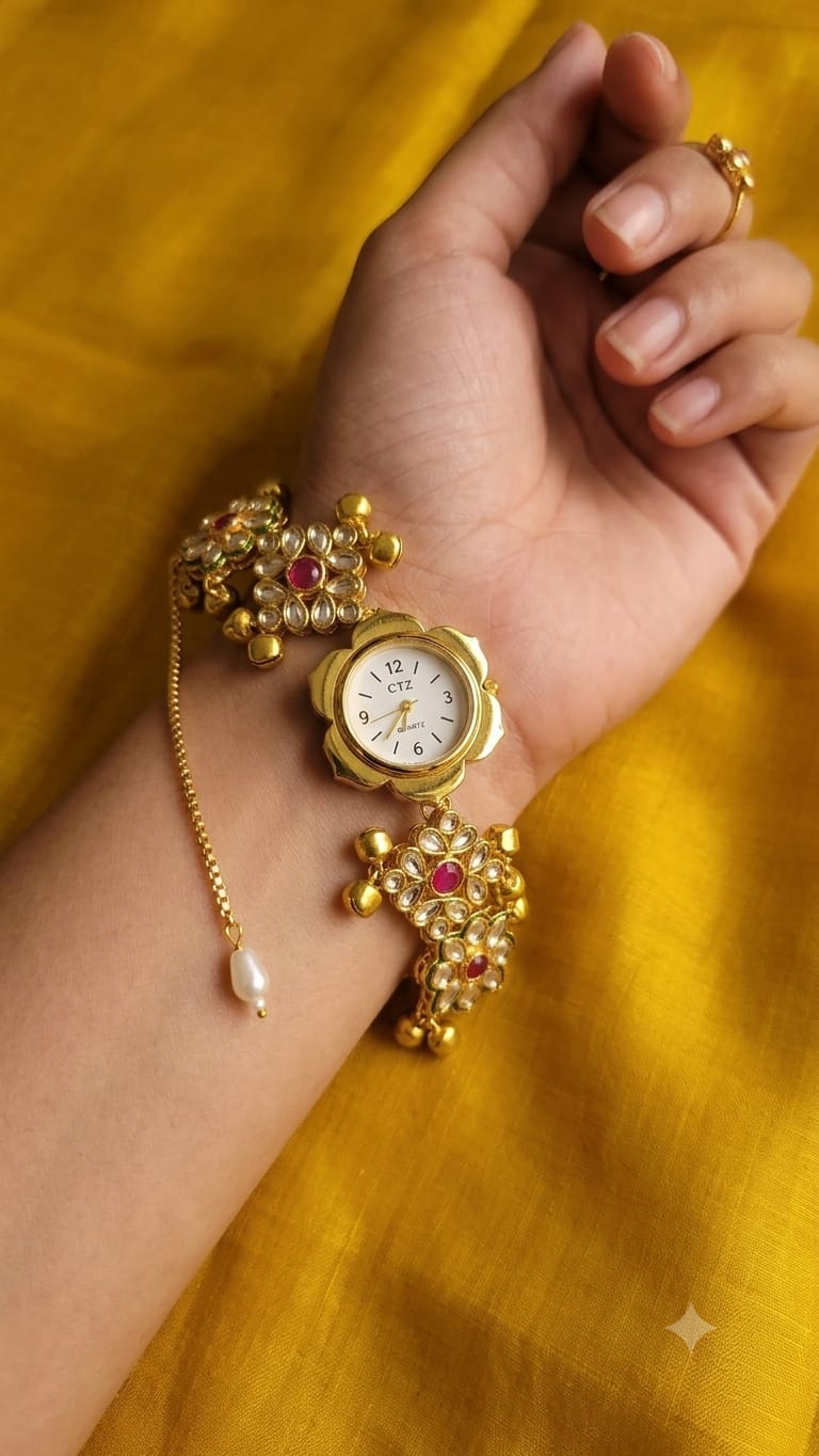 Premium Kashmiri Floral Bracelet Watch