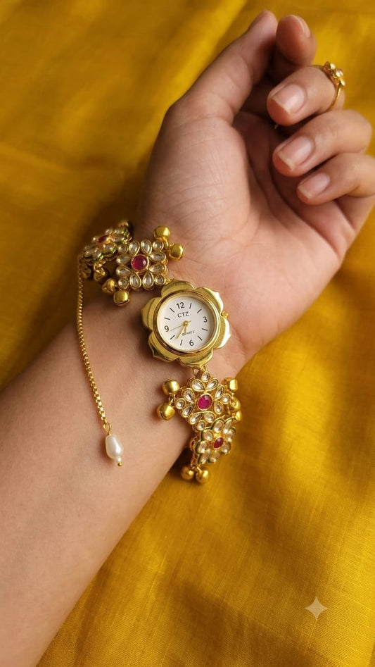 Premium Kashmiri Floral Bracelet Watch