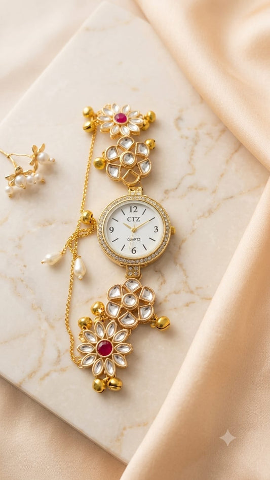 Premium Kashmiri Floral Bracelet Watch
