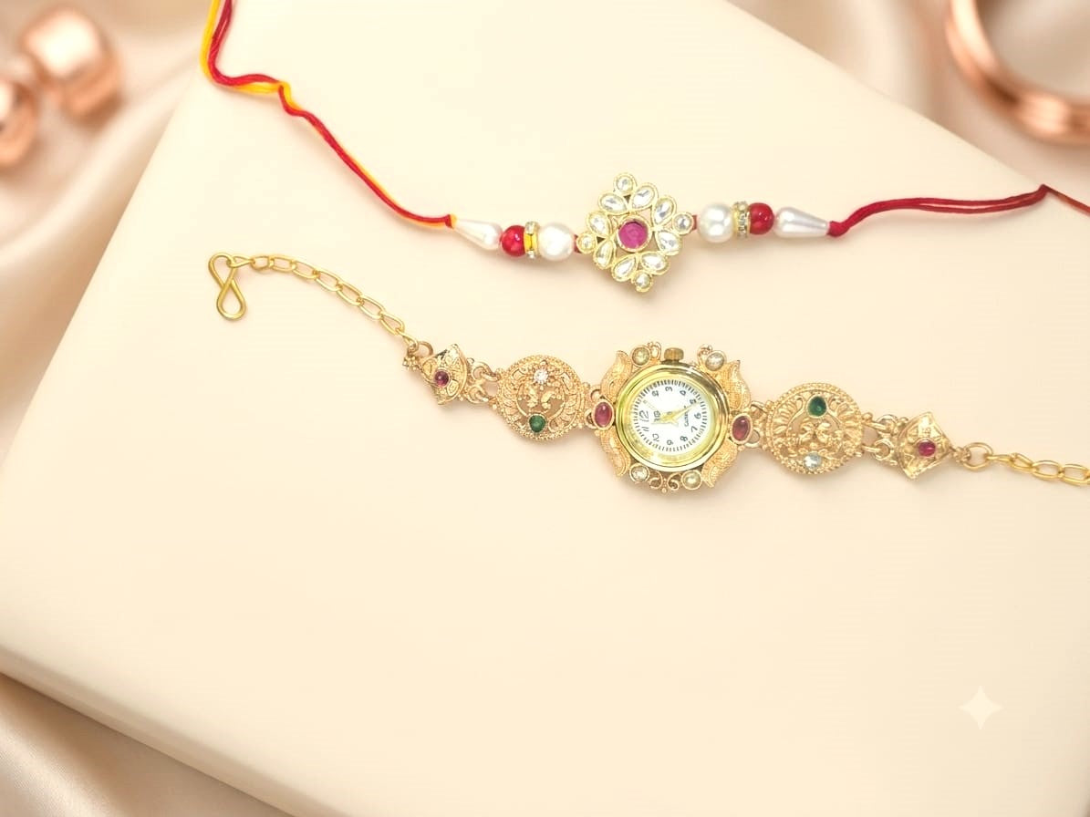 Premium Rakhi Combo with Heritage Watch
