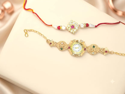 Premium Rakhi Combo with Heritage Watch
