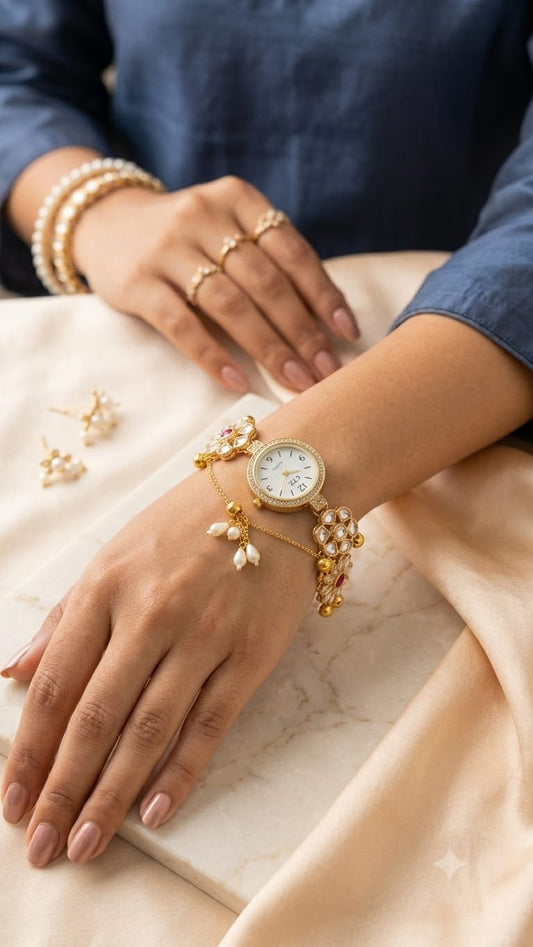Premium Kashmiri Floral Bracelet Watch