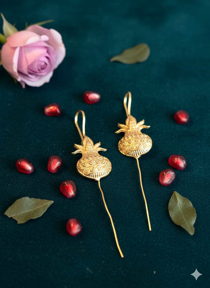 RavJyoti Gold-Toned Kalash Motif Long Ear Cuffs | Non-Piercing Traditional Statement Jewellery for Women