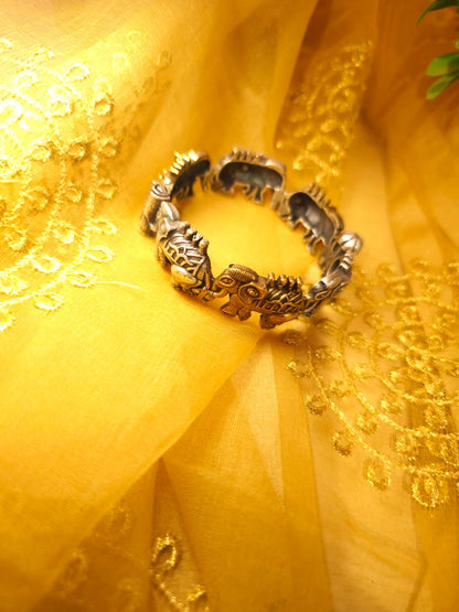 RavJyoti Royal Elephant Heritage Kada in dual tone Single bangle