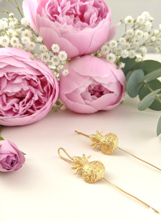 RavJyoti Gold-Toned Kalash Motif Long Ear Cuffs | Non-Piercing Traditional Statement Jewellery for Women