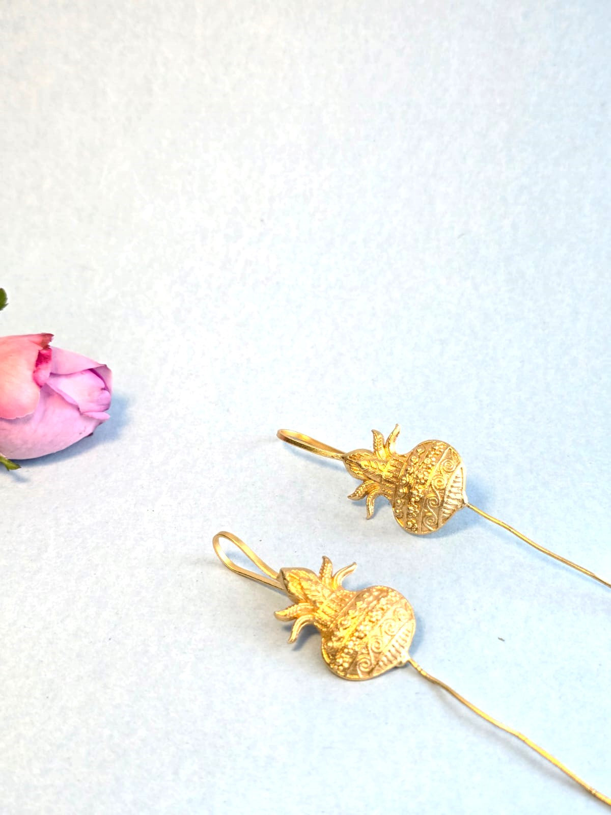 RavJyoti Gold-Toned Kalash Motif Long Ear Cuffs | Non-Piercing Traditional Statement Jewellery for Women