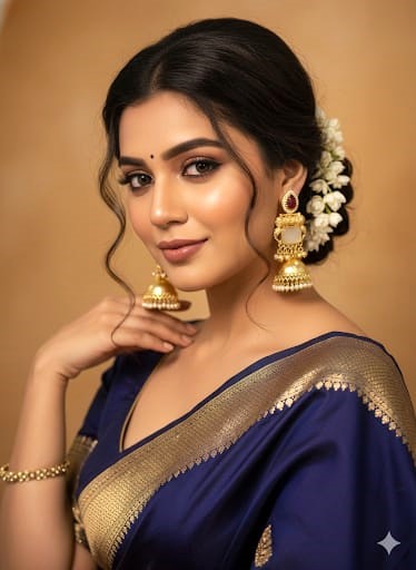 Royal Gold Finish Traditional Jhumka Earrings with Red Stone