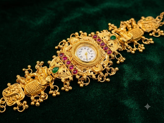 Royal Heritage Gold-Tone Designer Bracelet Watch