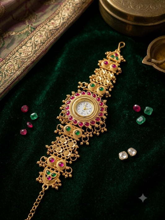 Royal Heritage Gold-Tone Designer Bracelet Watch