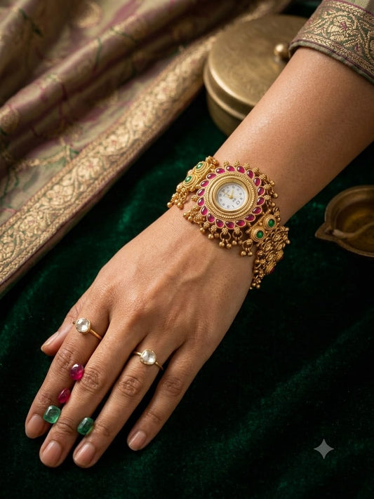 Royal Heritage Gold-Tone Designer Bracelet Watch