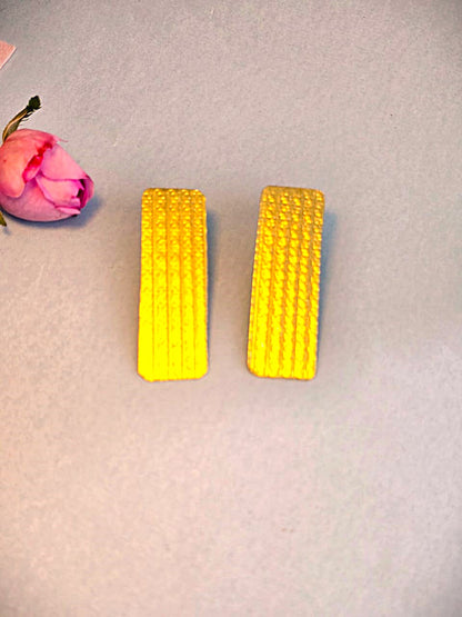 Textured Gold Finish Brass Statement Stud Earrings