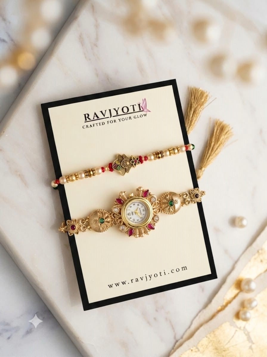 Traditional Rakhi Combo with Designer Heritage Watch