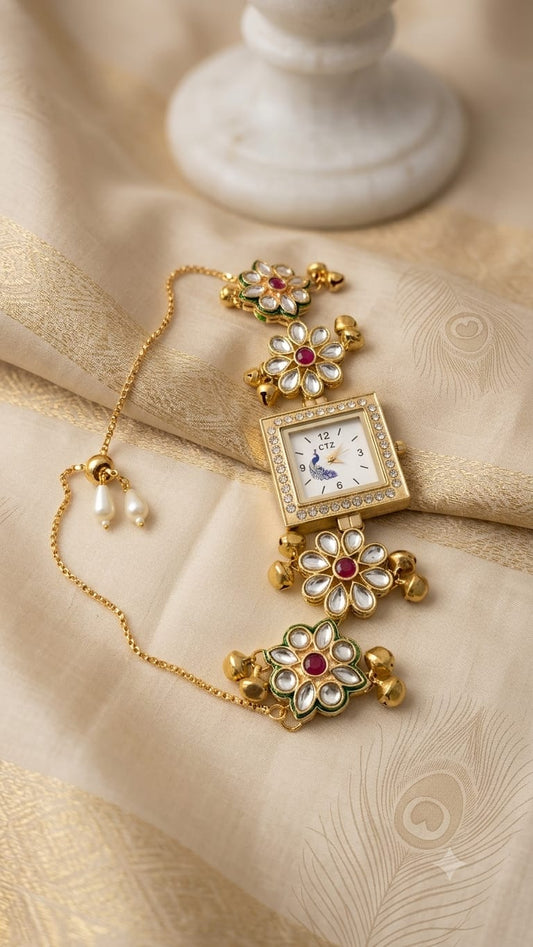Premium Kashmiri Floral Bracelet Watch