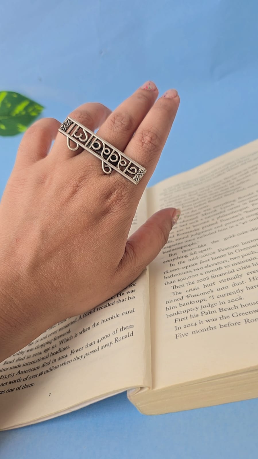 Oxidized Silver Nakhrewali Ring for Women