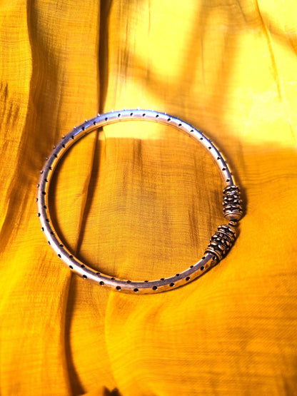 White Enamel Anklet with Perforated Design