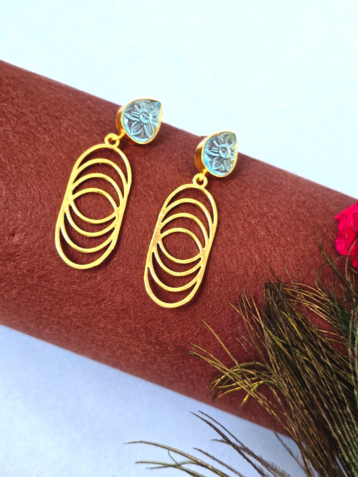 elegant gold-plated drop earrings