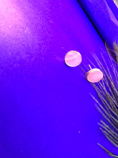 elegant pink stone stud earrings