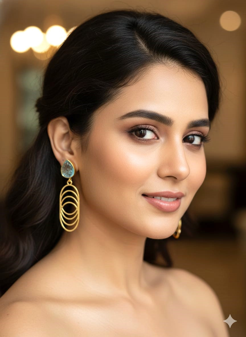 elegant gold-plated drop earrings