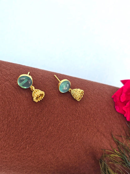 gold-plated jhumki drop earrings