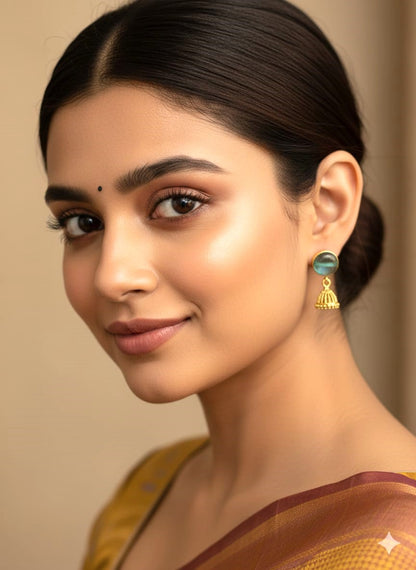 gold-plated jhumki drop earrings