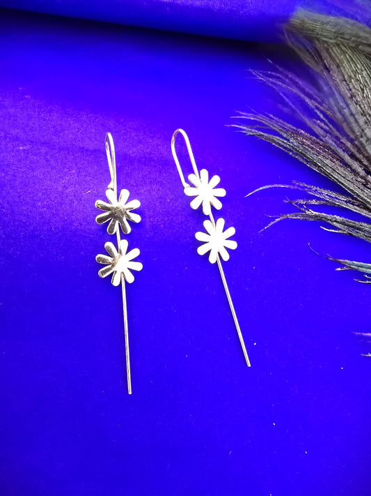 gold-polished floral ear cuff style earrings