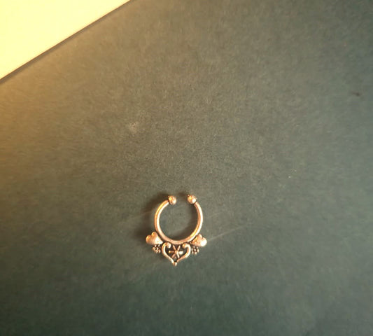 heart-design septum nose ring